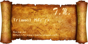 Trimmel Márk névjegykártya